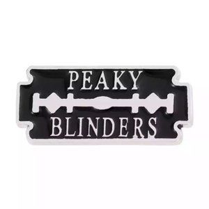 *50% OFF! Peaky Blinders razor blade enamel pin black silver thomas shelby